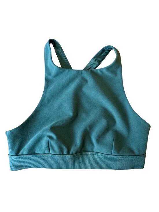 Alo Tops - ALO YOGA Iconic 90s Bra Top Womens S Alosoft Teal Green Cross Back Sports Bra